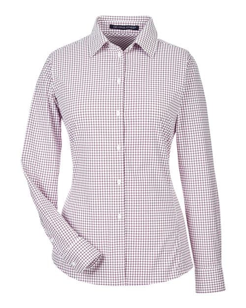 Women's CrownLux Performance® Micro Windowpane Woven Dress Shirt