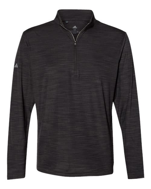 Men's Lightweight Mélange Quarter-Zip Pullover — Black Melange